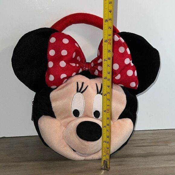 Disney Minnie Mouse Girl Purse Bag Plush Red Bow Polka Dots - Picture 7 of 8